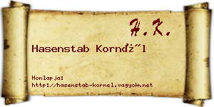 Hasenstab Kornél névjegykártya