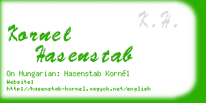 kornel hasenstab business card
